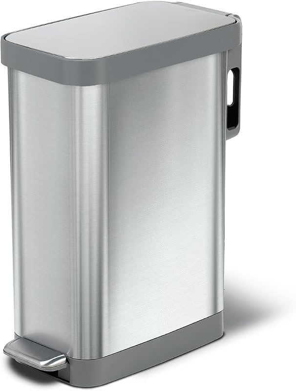 Glad Slim Trash Can 12-Gallon with Clorox Odor Protection, Soft Close