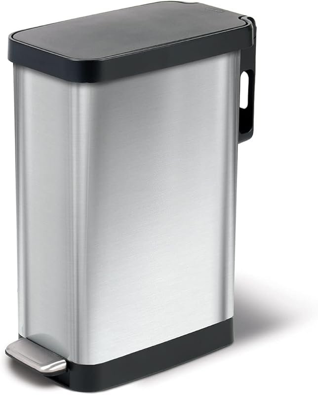 Glad Slim Trash Can 12-Gallon with Clorox Odor Protection, Soft Close