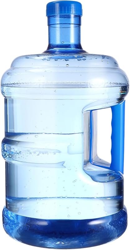 Wakauto 2 Gallon Reusable Plastic Water Bottle with Screw Cap and Easy