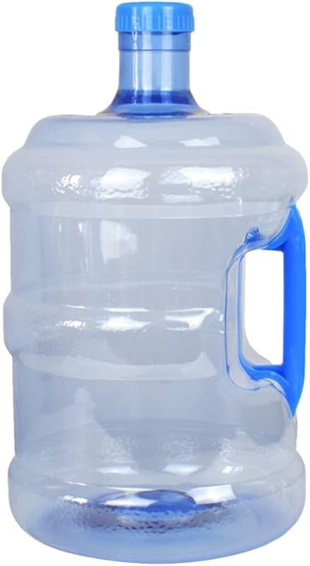 Wakauto 2 Gallon Round Plastic Water Bottle with Handle and Cap, Porta