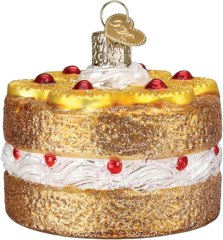 Old World Christmas Pineapple Upside-Down Cake Glass Blown Ornament -