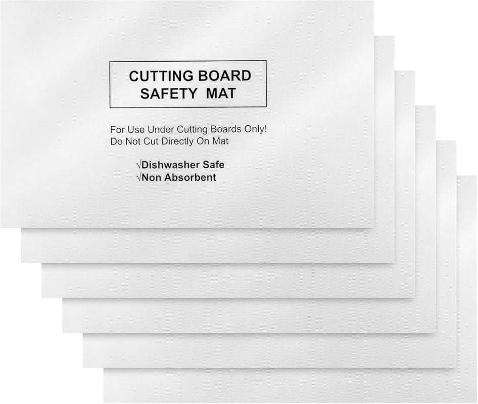 Haull 6-Pack Non-Slip Cutting Board Mats, Non Absorbent Safety Mat for