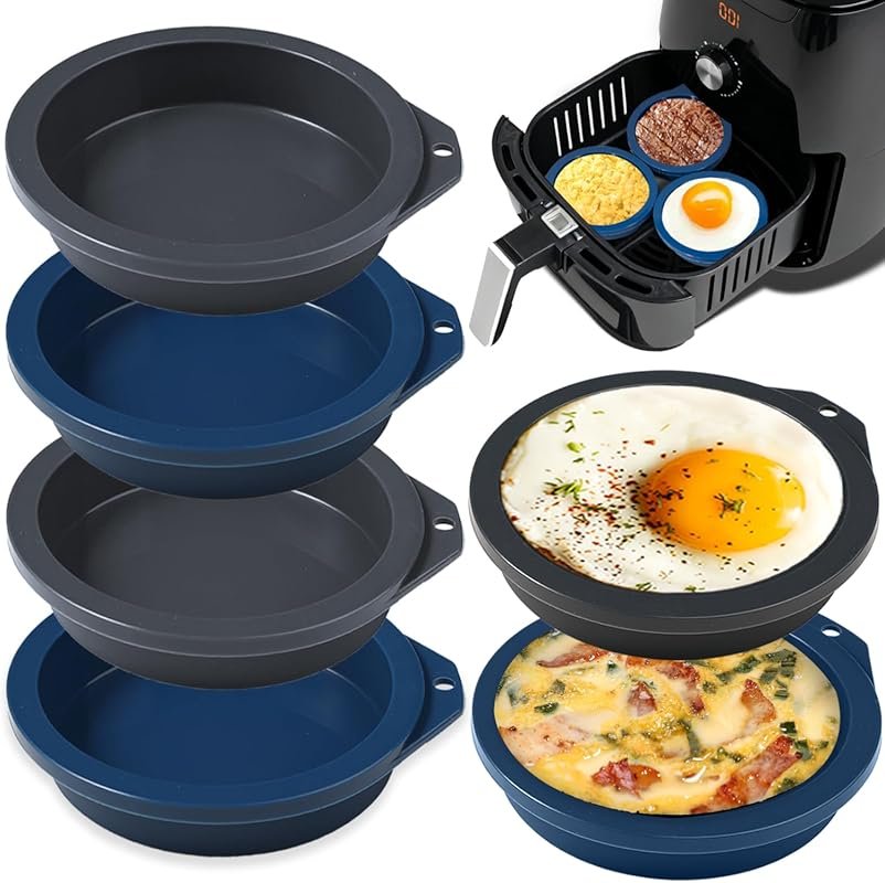 Webake 4 inch Silicone Air Fryer Egg Mold for Baking, Nonstick Microwa