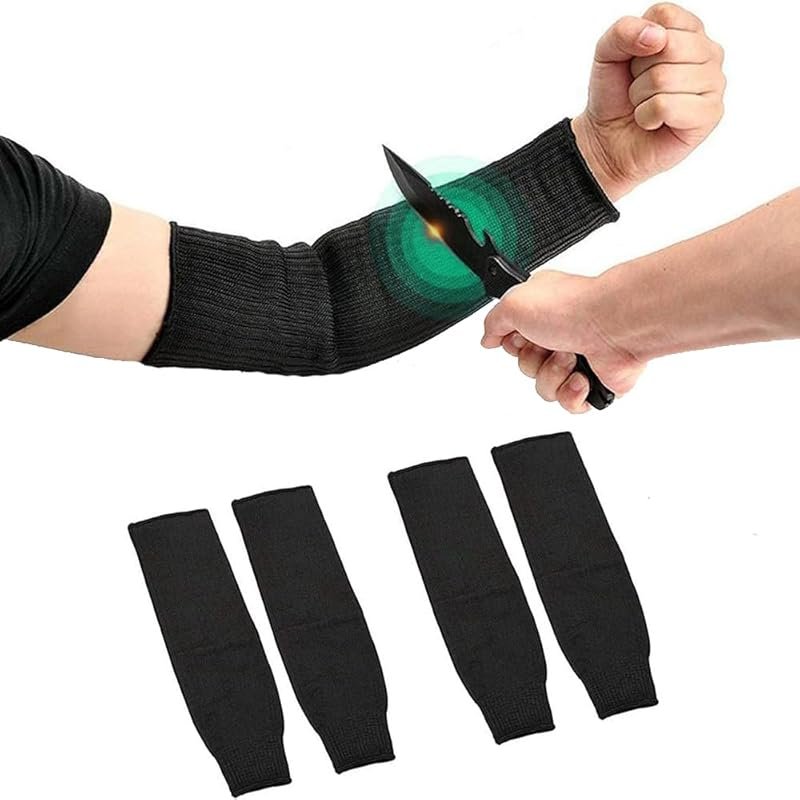 2 Pairs Heat Burn Cut Resistant Arm Sleeves Steel Wire Armband Level 5
