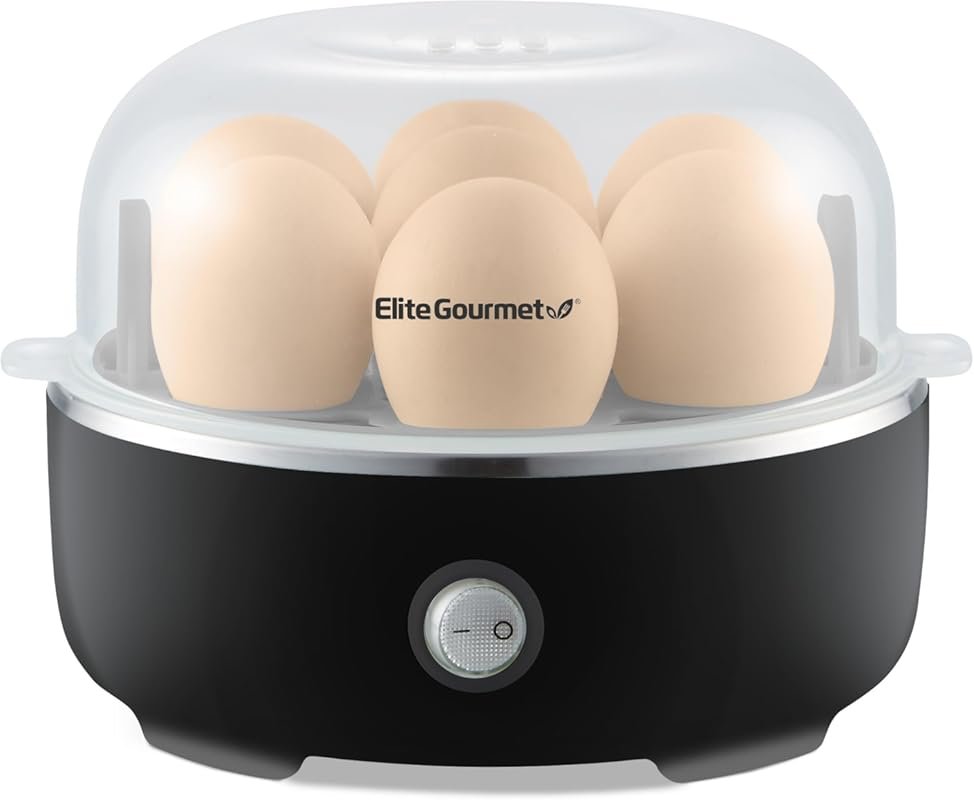 Elite Gourmet EGC115B Easy Egg Cooker Electric 7-Egg – Soft, Medium, H