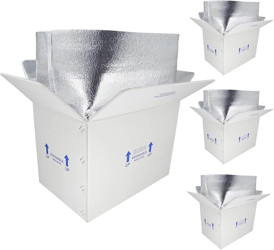 15x10x11 Insulated Shipping Boxes 4 Pack Double Insulated with Aluminu