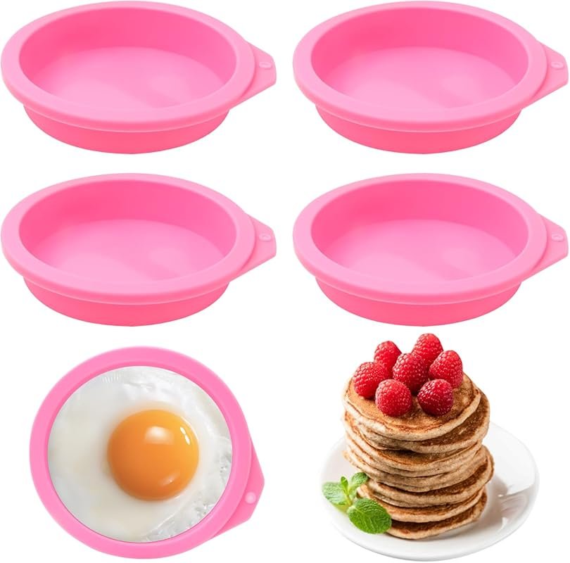 4 Pcs Air Fryer Egg Molds, Silicone Non-Stick Muffin & Toast Maker, Re