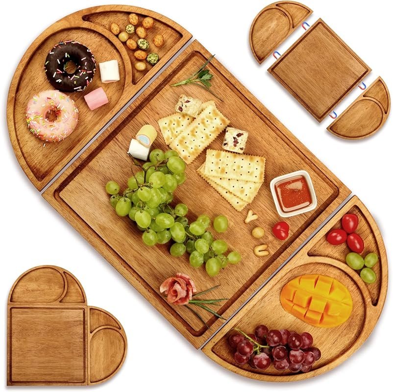 Extra Large Magnetic 3-Piece Charcuterie Board Gift Set - Square Round