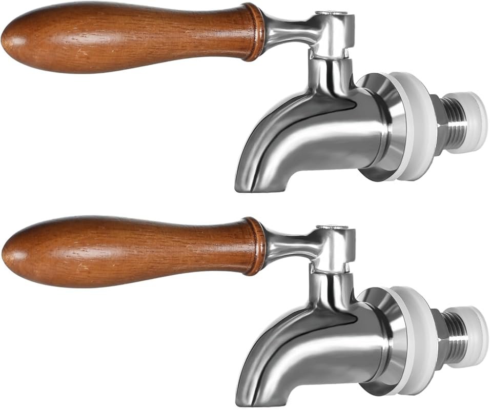 2-Pack Stainless Steel Beverage Dispenser Replacement Spigot - Fits 5/