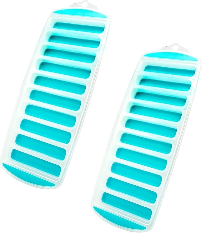 Jacent 2-Pack Silicone and Plastic Ice Cube Stick Tray for Water Bottles