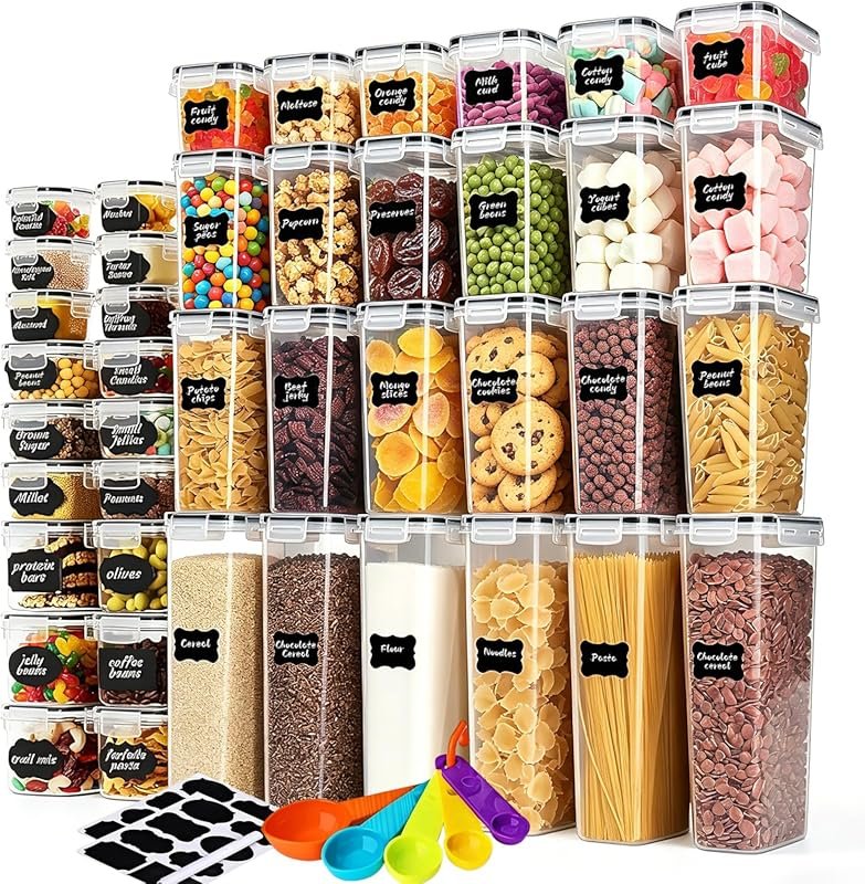 BPA Free Clear Airtight Food Storage Containers with Lids 42-Pack for 