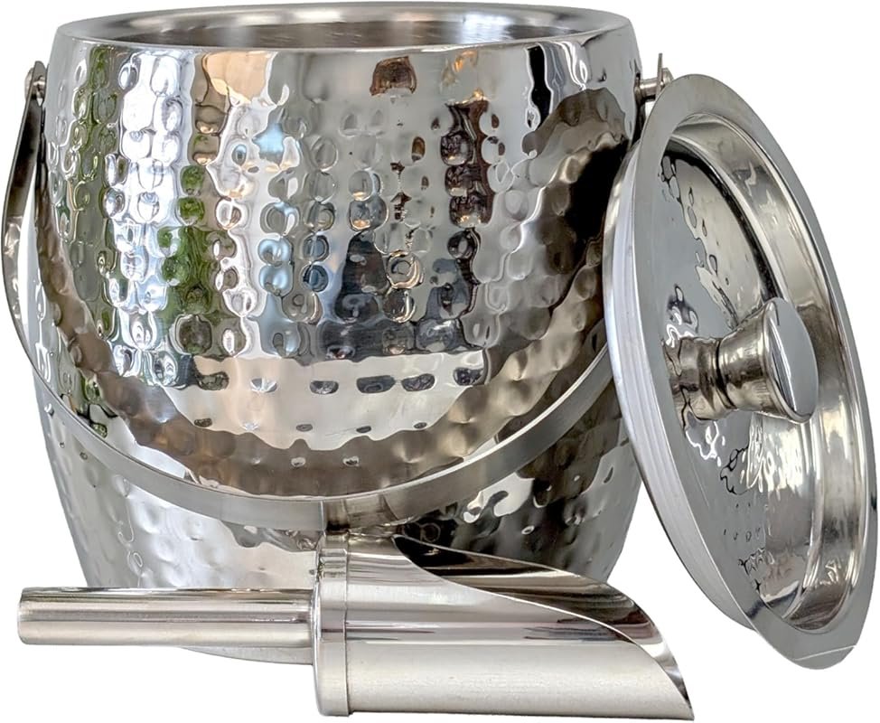 BREKX 3-QT Insulated Ice Bucket with Lid and Scoop Non-Sweat Wine Chil