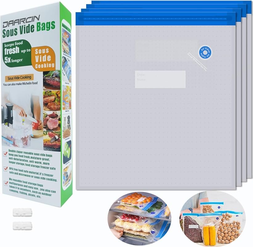 Super Large Sous Vide Bags 15-Piece Kit BPA Free Reusable Vacuum Seale