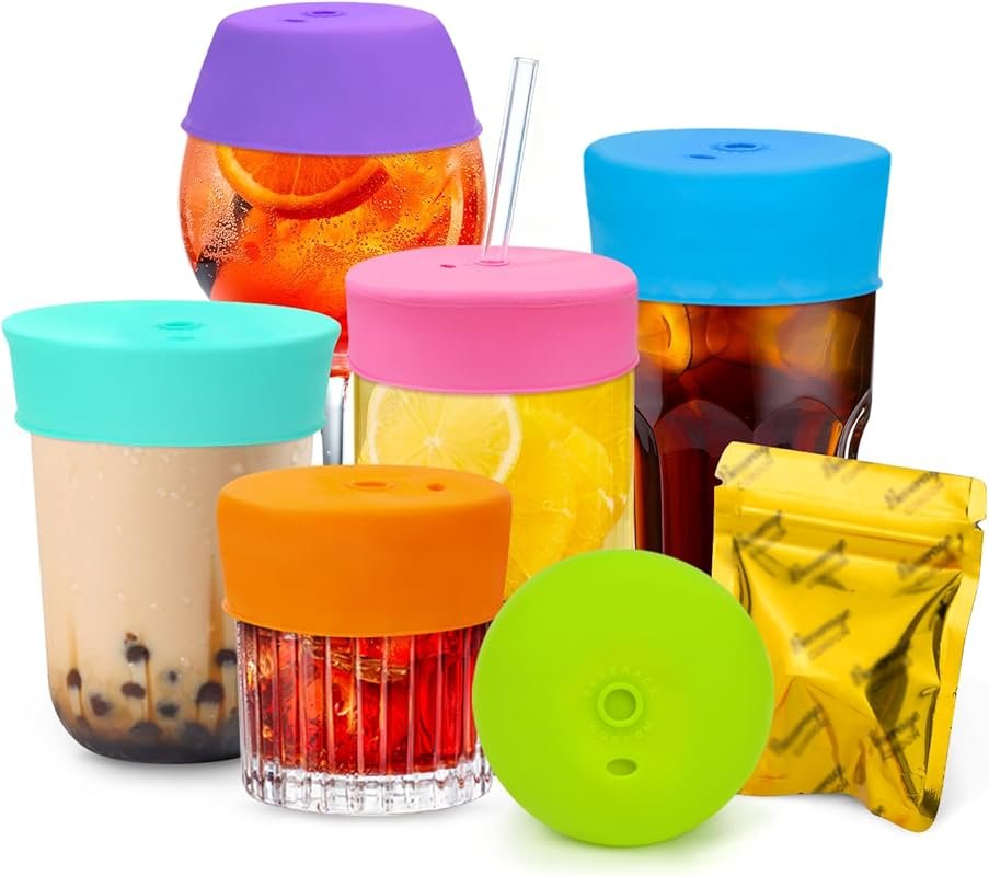 100% Silicone Reusable Drink Protection Cover, Fits All Cup Sizes, Per