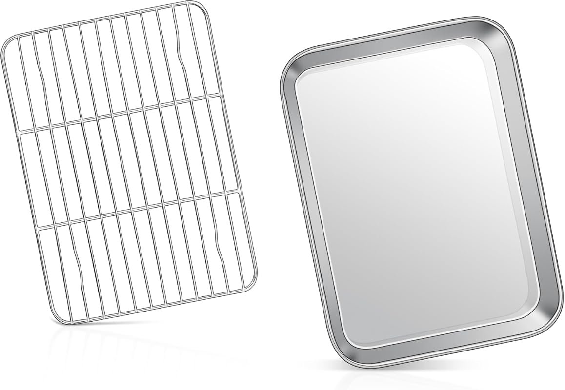 Joyfair 9-Inch Stainless Steel Baking Sheet Pan with Rack – Toaster Ov