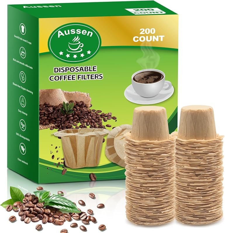 Aussen Disposable Coffee Paper Filters, Natural, 200 Count, Fit All Ke