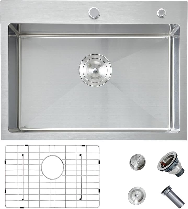 HOTIS 24x18 Drop In 304 Stainless Steel 16 Gauge Single Bowl Utility S