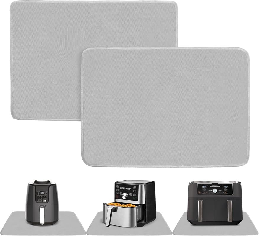Firproof 16x24 Inch Heat Resistant Mats for Countertop, 2-Pack Grey Ki