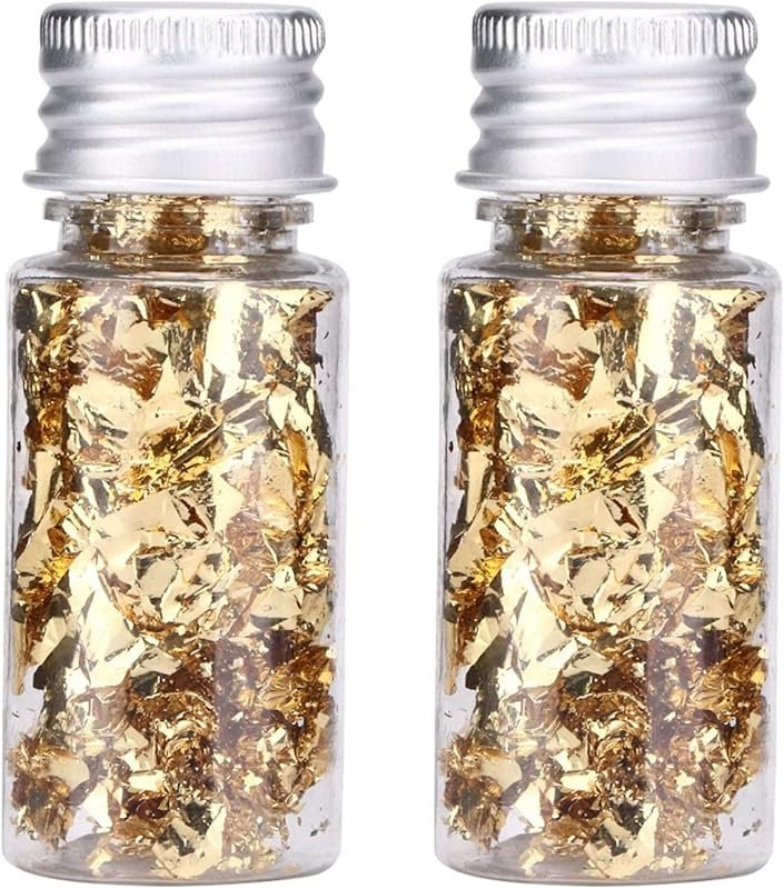 Premium 24K Gold Foil Sheets 2-Pack for Cake Decorating DIY Nail Art C