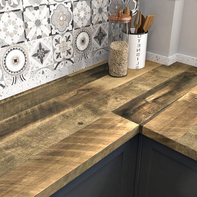 WESTICK 24x118 Inch Rustic Butcher Block Contact Paper Peel and Stick 