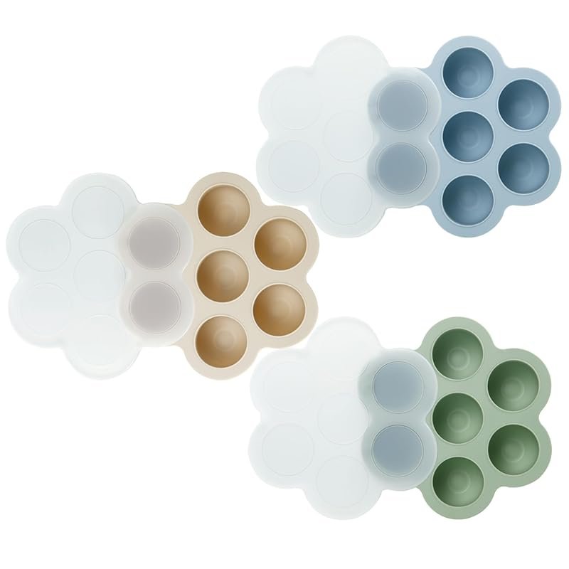 PandaEar 3 Pack Silicone Baby Food Freezer Tray with Lids for Homemade