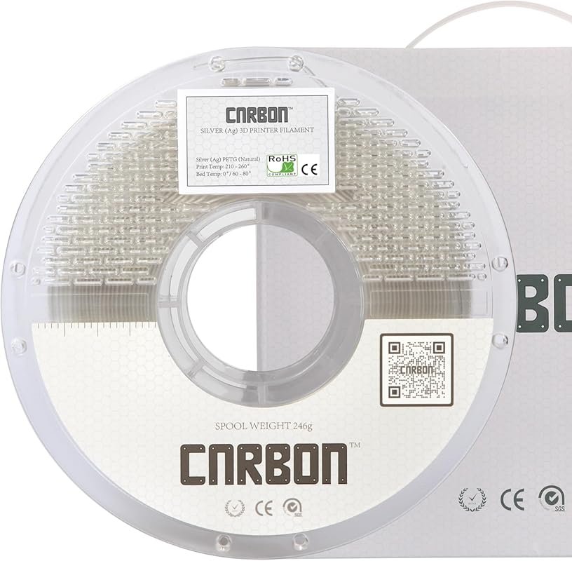 Comfy Materials CARBON Silver Anti-Bacterial PETG 1.75mm 1kg 3D Printe