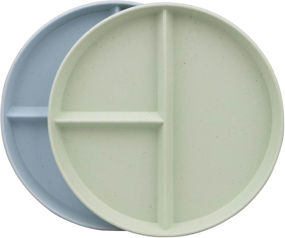 2-Pack 9-Inch Portion Control Plates, Divided Bariatric Dinner Plates