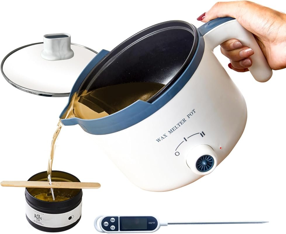 KQU Wax Melting Pot with Thermometer – Electric Double Boiler for Cand