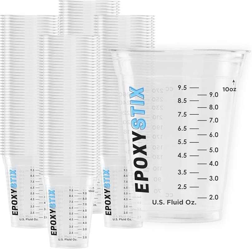 100-Pack 12oz Durable PET Graduated Mixing Cups with Clear oz and mL M