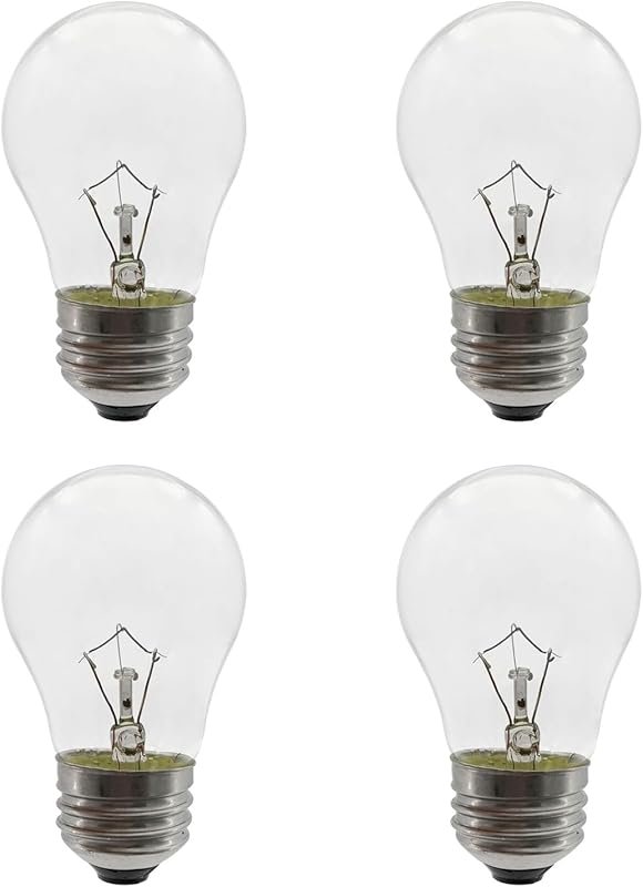 40W A15 Oven Light Bulb, 300°F Heat Resistant, E26 Medium Base, Stove 