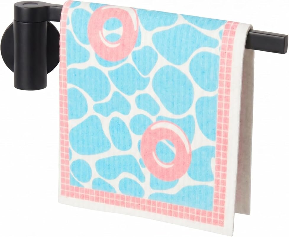 Magnetic Dishcloth Holder for Kitchen Sink - Peel-and-Stick Mount, Com