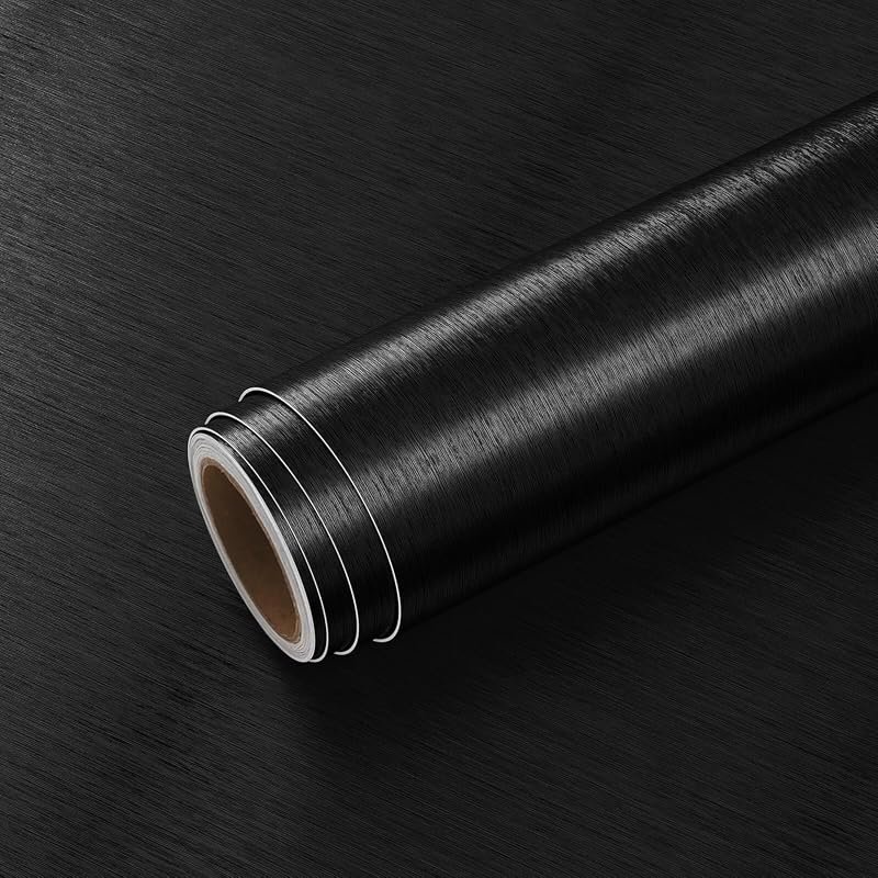 VEELIKE Brushed Black Contact Paper – Waterproof Peel & Stick Fridge W