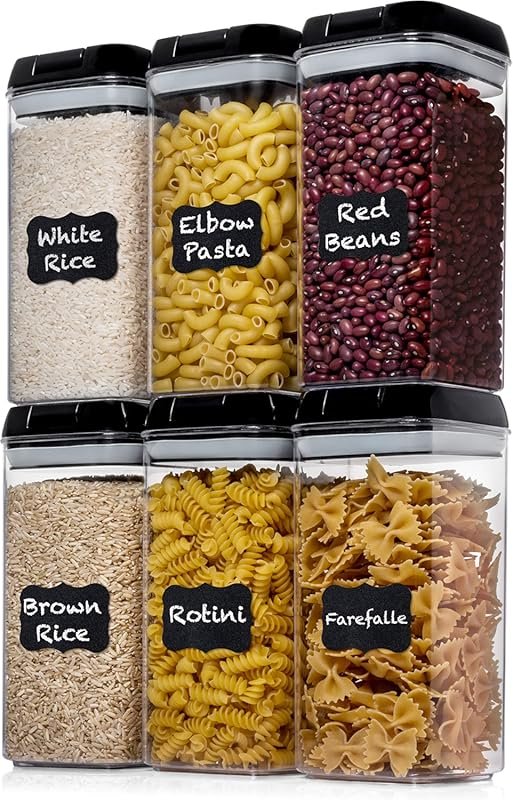 Shazo 6-Pack Airtight Food Storage Containers with Easy Lock Lids, BPA