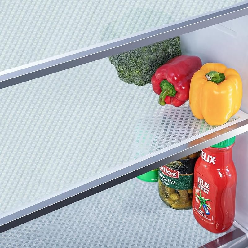 Bloss Washable Grid Refrigerator Liners for Glass Shelves and Kitchen 