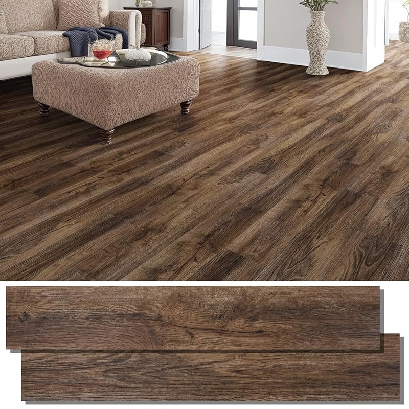 INMOZATA Peel and Stick Vinyl Plank Flooring - 36-Pack 54 Sq.Ft, Wood 