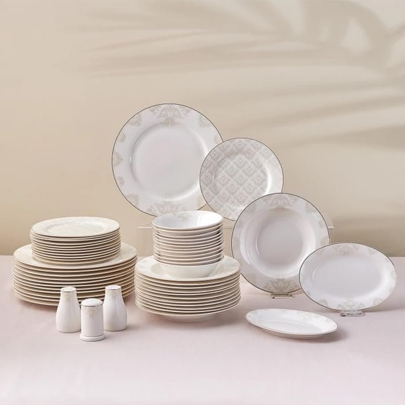 Karaca Siena 53-Piece Porcelain Dinnerware Set for 12 - Includes Dinne