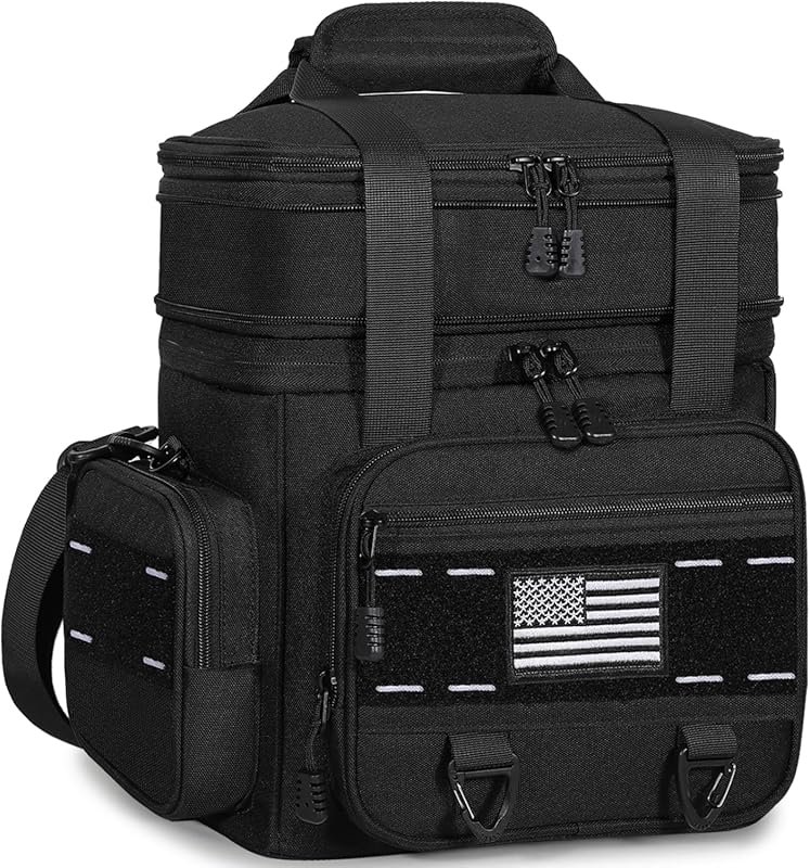 TENKIST Expandable Tactical Lunch Box for Men, Heavy Duty Insulated Le