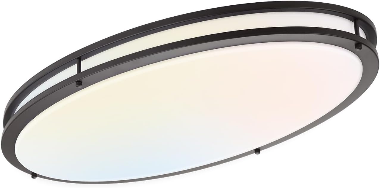 DAKASON 32-Inch Oval LED Flush Mount Ceiling Light, 50W Dimmable with