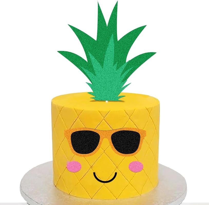 Pineapple Birthday Party Supplies - Pineapple Face Cake Topper Decorat