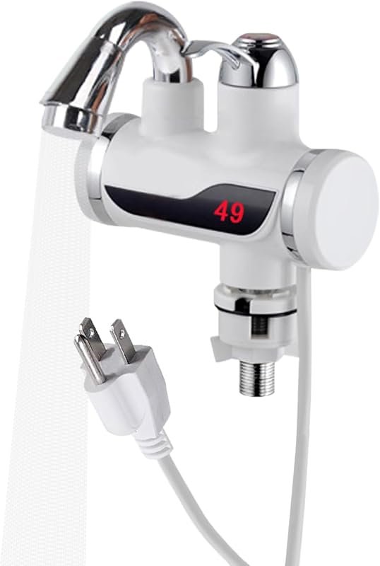 110V Instant Tankless Electric Water Heater Faucet, 360° Rotating with