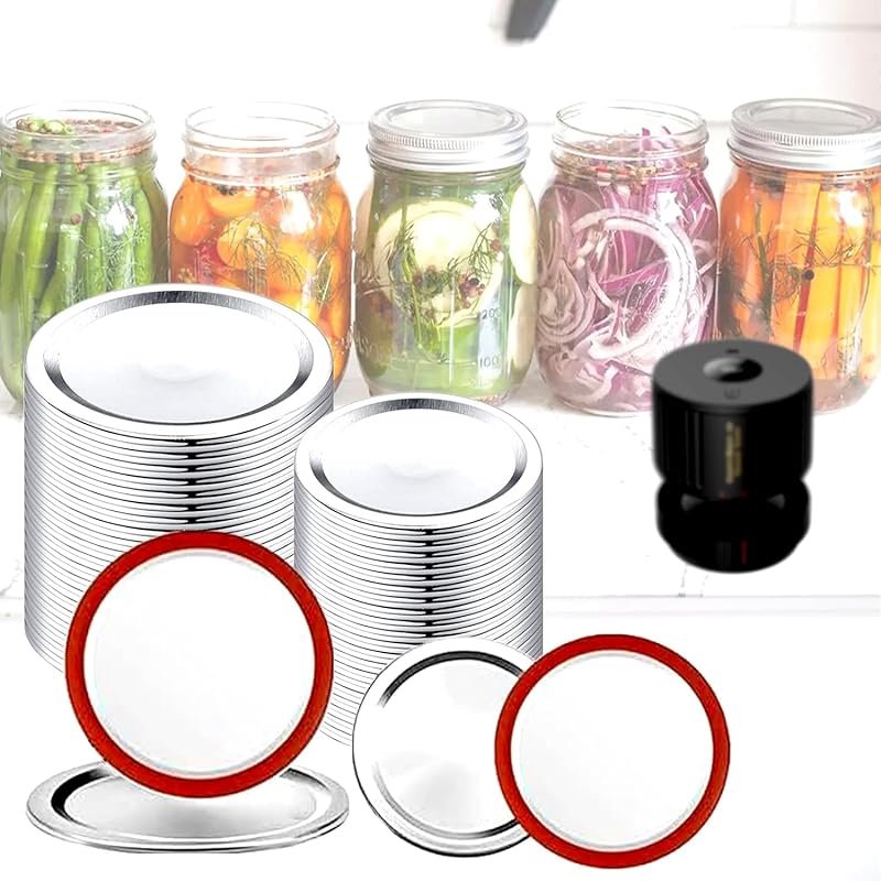48-Pack Mason Jar Lids for Wide & Regular Mouth, No Date Reminder, Com
