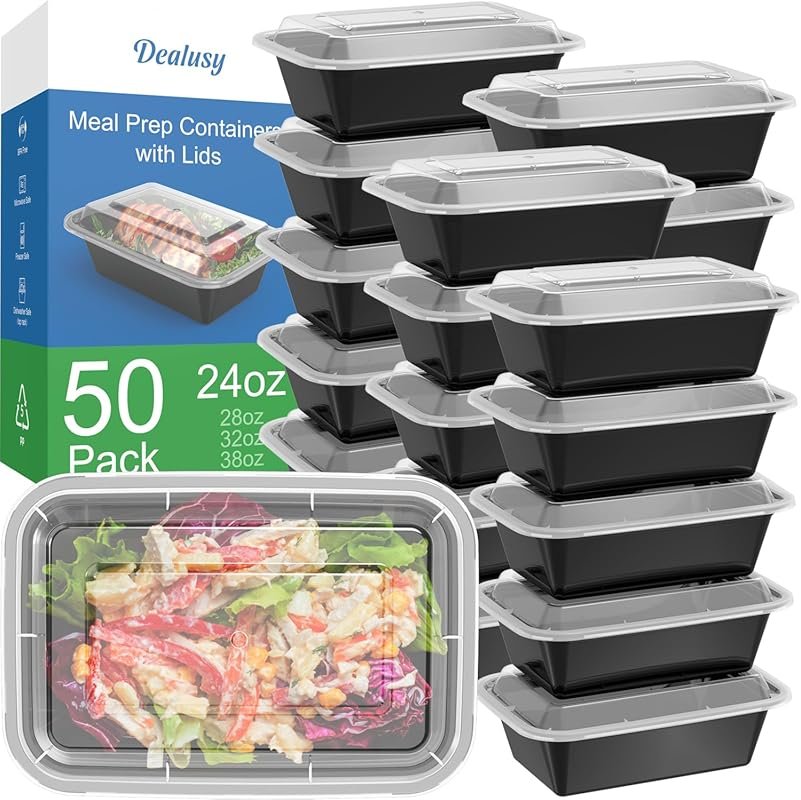 Dealusy 100-Piece 24 oz Meal Prep Containers with Lids