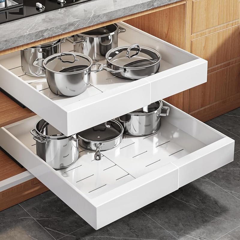 Seinloes 2-Pack Expandable Pull Out Cabinet Organizer, 21