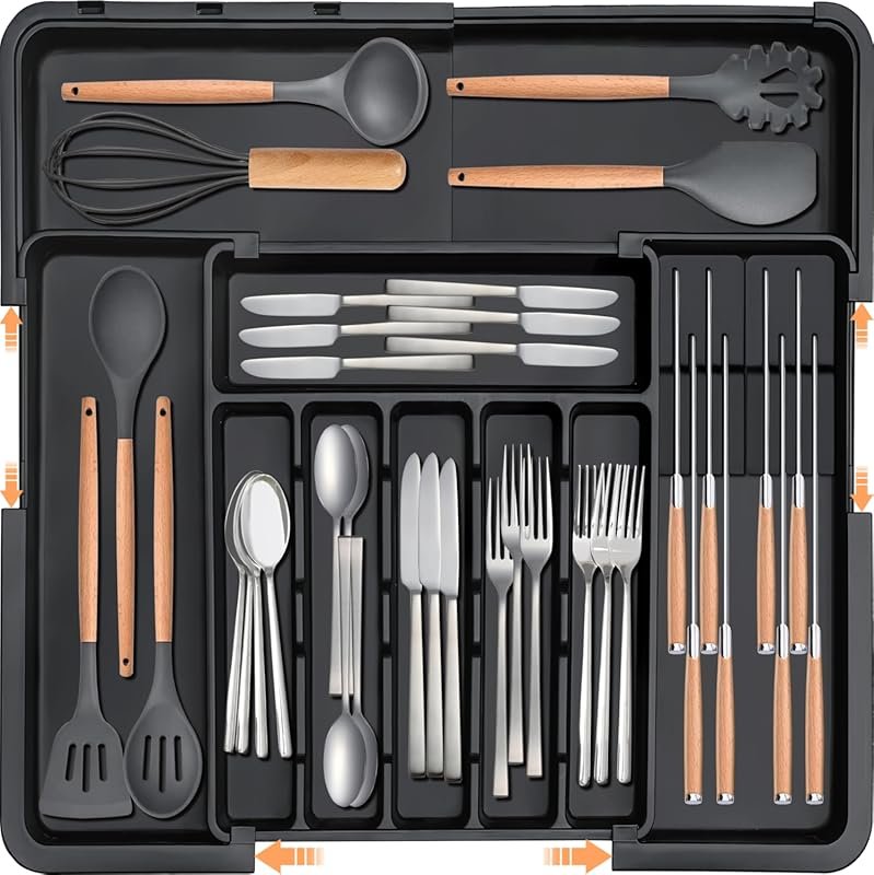 Homecor Expandable Silverware Organizer Drawer Organizer with 2 Remova