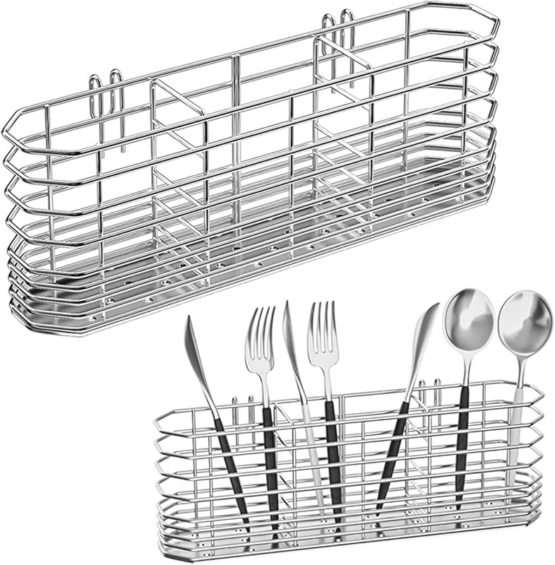 NiuYichee 304 Stainless Steel Utensil Holder - Dish Drying Rack with H
