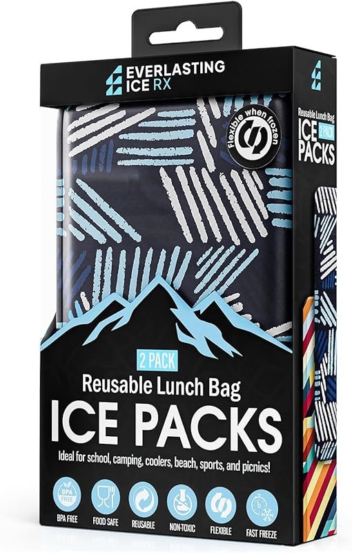 Everlasting Ice RX 2 Pack Soft Ice Packs - Long-Lasting, BPA Free for 