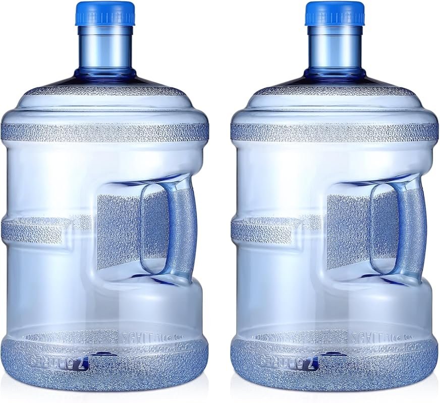 Bokon 2-Pack Gallon Water Jugs with Handle and Screw Cap, Reusable Lar