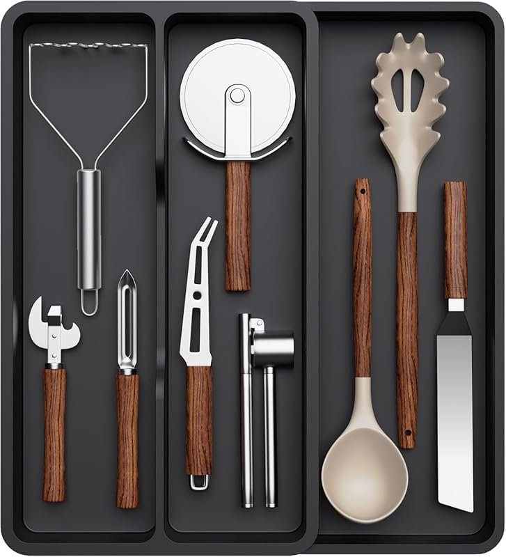Lifewit Expandable Utensil Tray Adjustable Cutlery and Flatware Holder