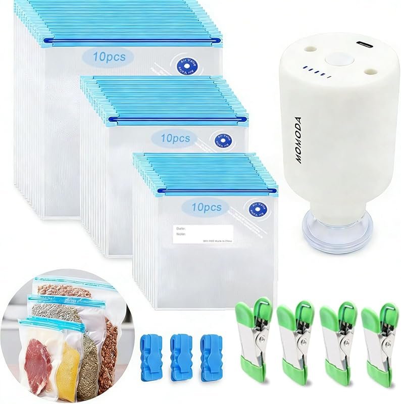 MOMODA Sous Vide Cooking Bags Set of 30 BPA-Free Reusable Vacuum Seal 