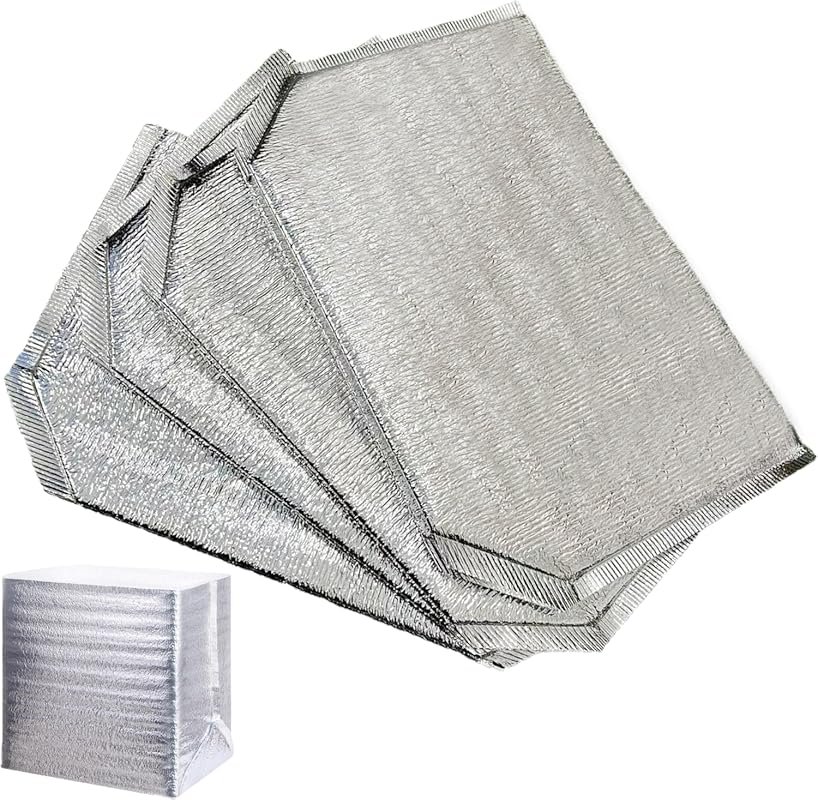 4-Pack Reusable Insulation Bags, Foil Thermal Box Liners 14x9.2x13.2 I